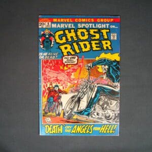 Vintage Ghost Rider comic book displaying the product with vivid artwork on the cover.